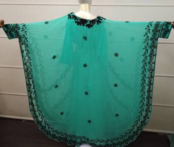 Sea Green Embroidered Georgette Islamic Farasha 2
