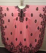 Peach Embroidered Georgette Islamic Farasha