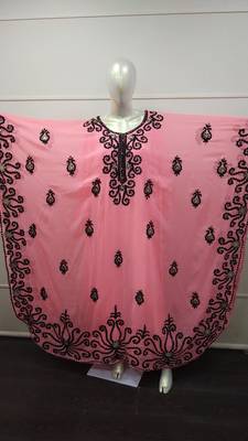 Peach Embroidered Georgette Islamic Farasha 2