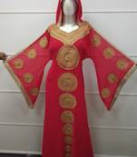 Red Embroidered Georgette Islamic Islamic-Kaftans