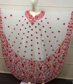 White Embroidered Georgette Islamic Farasha