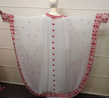 White Embroidered Georgette Islamic Farasha 3
