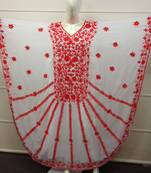 White Embroidered Georgette Islamic Farasha