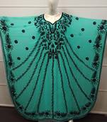 Sea Green Embroidered Georgette Islamic Farasha