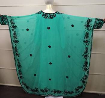 Sea Green Embroidered Georgette Islamic Farasha 3