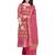 Inddus Pink Banarasi Cotton Woven Unstitched Dress Material With Dupatta