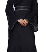 Black Color Nida Abaya Burkha With Beads Work For Women