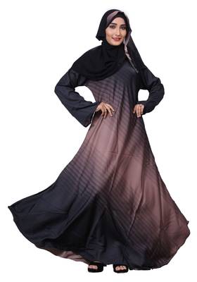 Multi Color Printed Nida Abaya Burkha With Hijab Dupatta For Women 2