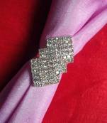 zig zag stylish silver diamond ring