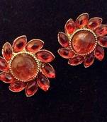 Traditional south INDIA Stone Kundan bollywood studs set in golden base