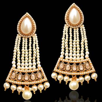 Pearl Mughal India Pakistan Bollywood Earrings Traditional Jewelry 1