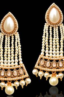 Pearl Mughal India Pakistan Bollywood Earrings Traditional Jewelry