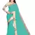 Turquoise Embroidered Chiffon Saree With Blouse