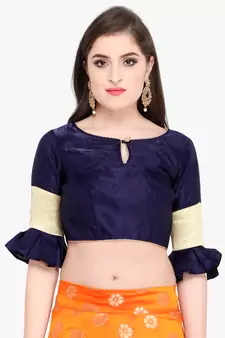 Orange Fancy Silk Semi Stitched Lehenga With Dupatta