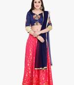 Pink Fancy silk blend Semi Stitched Lehenga With Dupatta