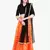 Orange Fancy silk blend Semi Stitched Lehenga With Dupatta
