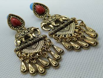 Antique Oxidised Designer Earrings 2