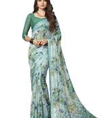 Multicolor Floral Chiffon saree with blouse