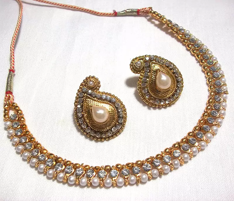 Golden Pearl Mango Necklace Set