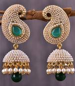 Multicolor pearl jhumkas