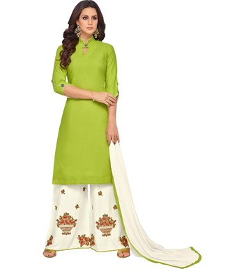 green and white combination suit