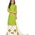 Parrot Green & White Rayon Embroidered Women's Palazzo Suit