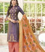 Multicolor Embroidered Silk Salwar With Dupatta