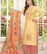 Multicolor Embroidered Silk Salwar With Dupatta