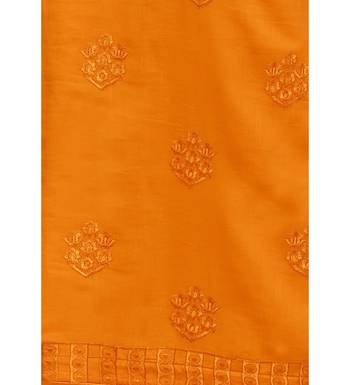 Orange Satin Cotton Printed & Embroidered Women's Palazzo Suit 4