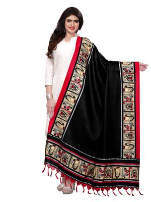 Black Color Bhagalpuri Printed Women's Dupatta 1