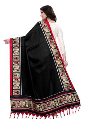 Black Color Bhagalpuri Printed Women's Dupatta 3