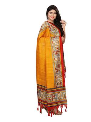 Mustard Color Bhagalpuri Printed Women'S Dupatta 2