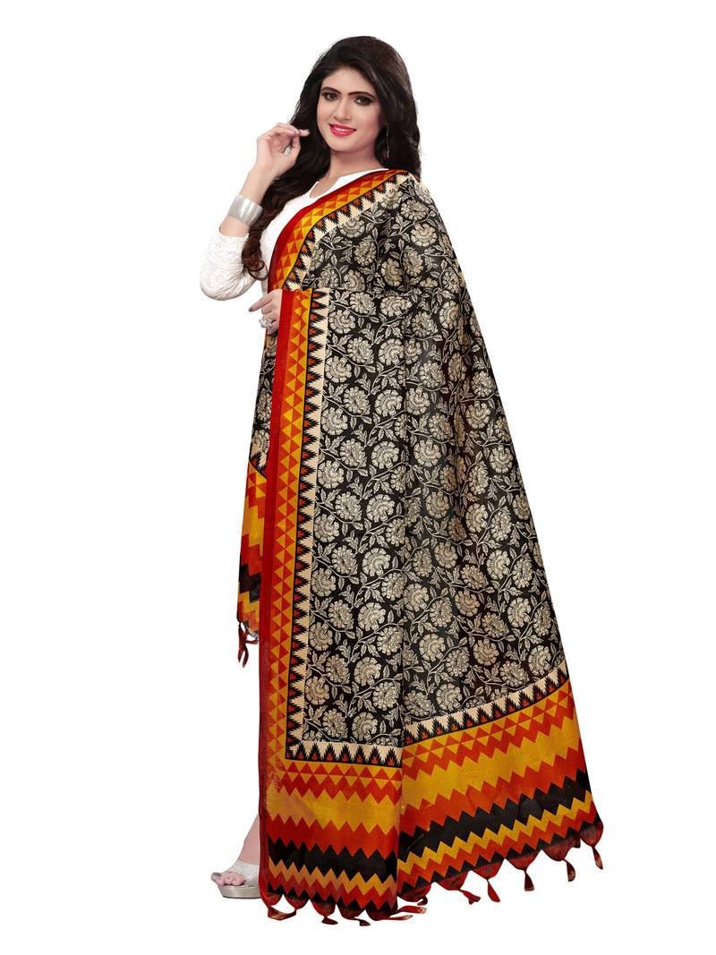 Balck Color Bhagalpuri Printed Women's Dupatta
