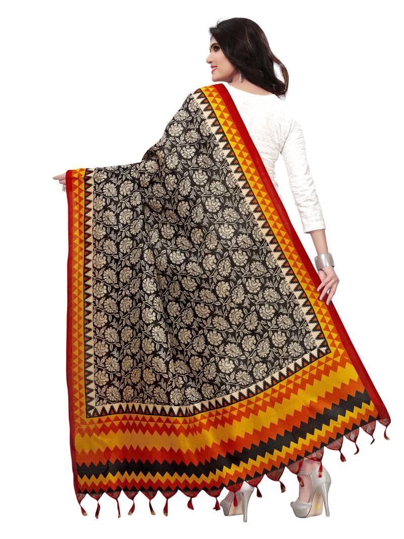 Balck Color Bhagalpuri Printed Women's Dupatta