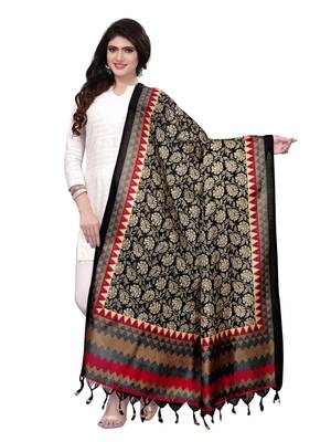 Balck Color Bhagalpuri Printed Women'S Dupatta 1
