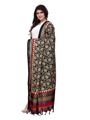 Balck Color Bhagalpuri Printed Women'S Dupatta 2