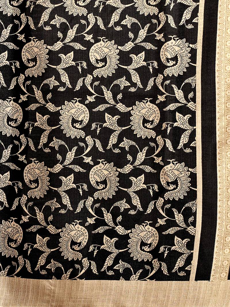 Black Color Bhagalpuri Printed Women'S Dupatta