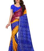 Dark blue bandhani saree with blouse
