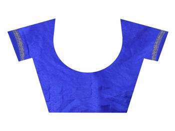 Dark blue bandhani saree with blouse 4