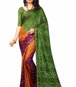 Mehendi bandhani saree with blouse