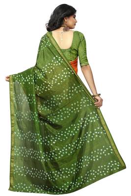 Mehendi bandhani saree with blouse 2