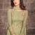 Lime embroidered net salwar with dupatta