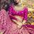Magenta Embroidered Silk Semi Stitched Lehenga