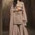 Copper embroidered net salwar with dupatta