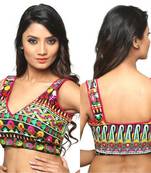 Sleeveless Blouse Multicolor Brocade Readymade
