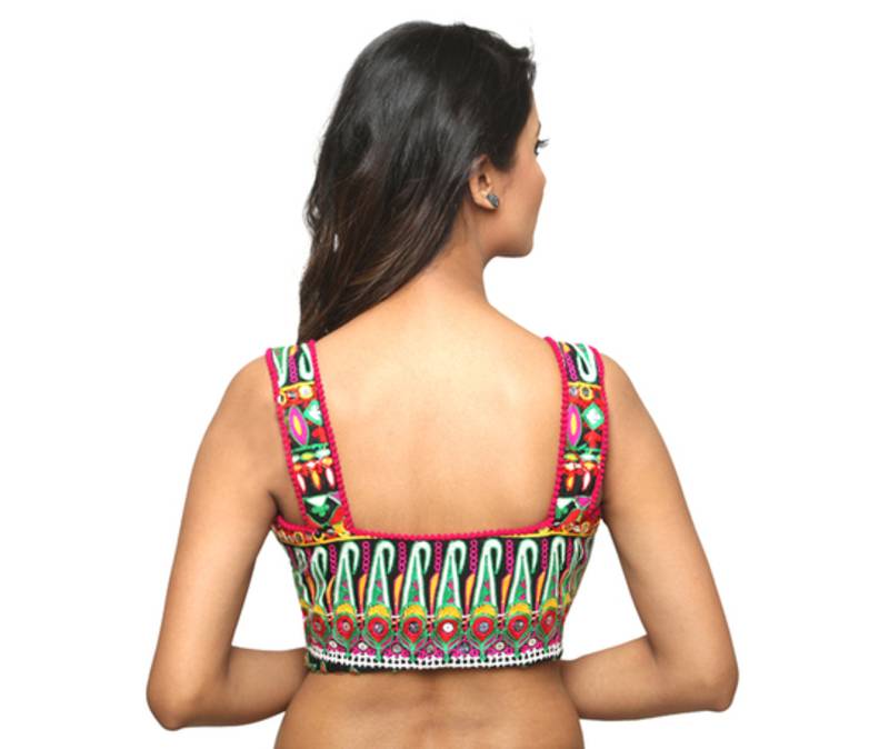 Sleeveless Blouse Multicolor Brocade Readymade