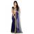 Blue Plain Net Saree With Blouse