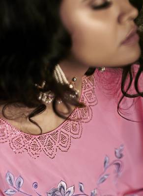 Pink Embroidered Georgette Salwar With Dupatta 3