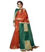 Orange Woven Art_Silk Saree With Blouse