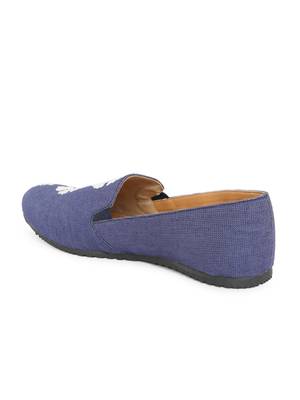 Men's Yellow TPR Sole Material Printed Moccasins Slip Ons 3